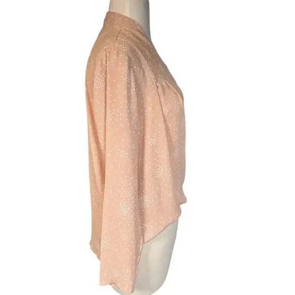 Ann Taylor Draped Blouse With Twisted V Neck Elegant Size Small Petite Blush - Picture 6 of 12